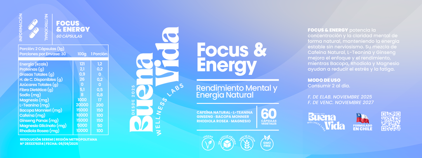 Focus & Energy | Rendimiento Mental y Energía Natural